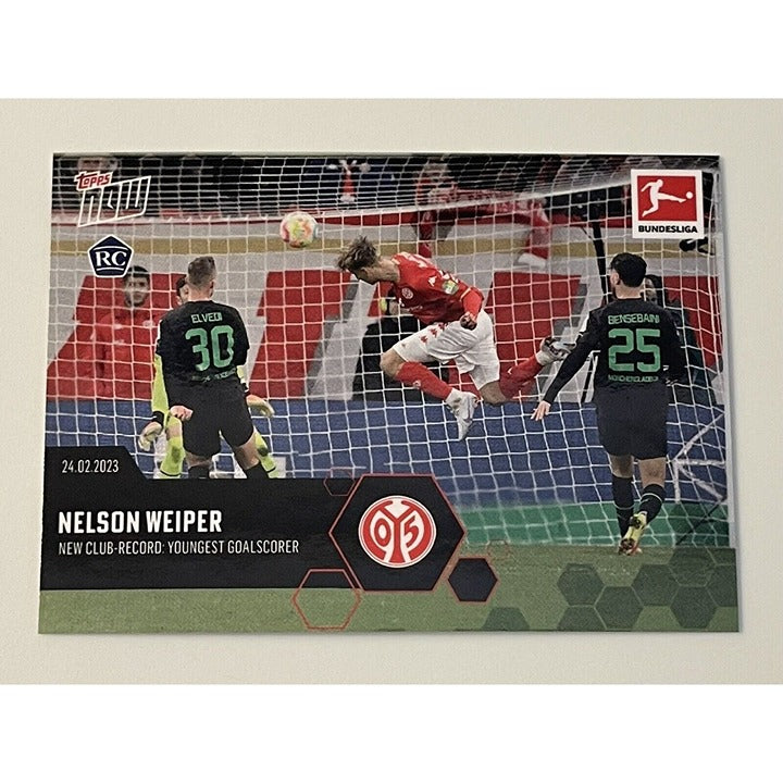 2023 Topps Now Nelson Weioer RC FSV MAINZ BUNDESLIGA Record Youngest Goal Scorer