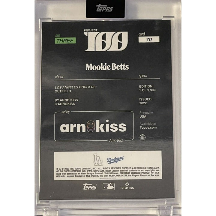 Topps Project 100 - MOOKIE BETTS #70 by Arno Kiss Edition - Foil MLB LA Dodgers