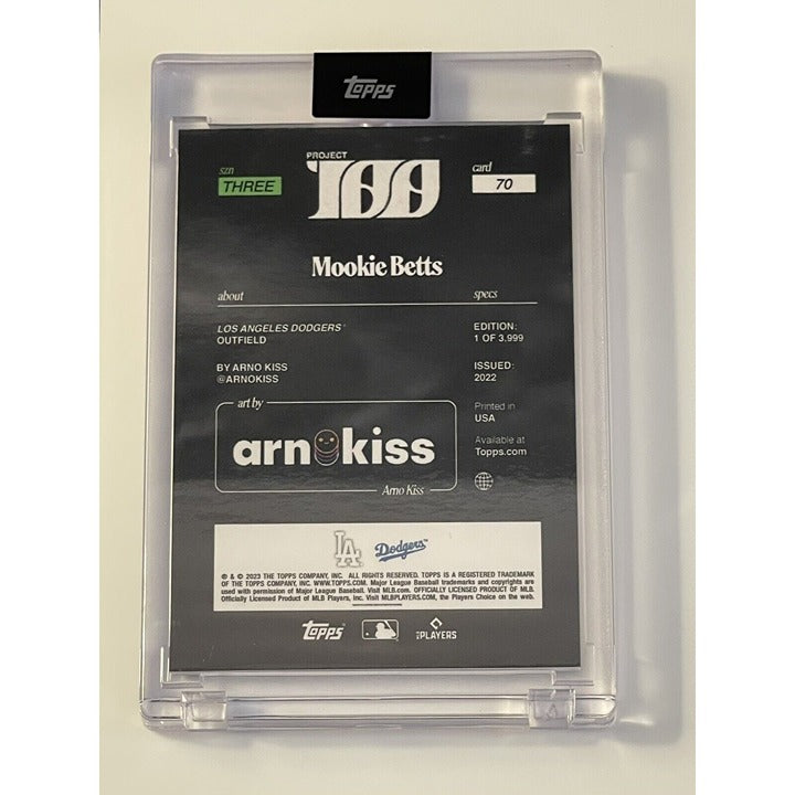 Topps Project 100 - MOOKIE BETTS #70 by Arno Kiss Edition - Foil MLB LA Dodgers