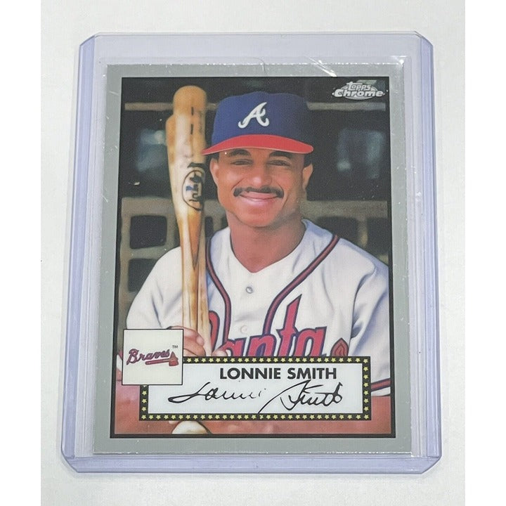 2021 Topps Chrome Platinum Anniversary Lonnie Smith MLB Atlanta Braves Card 595