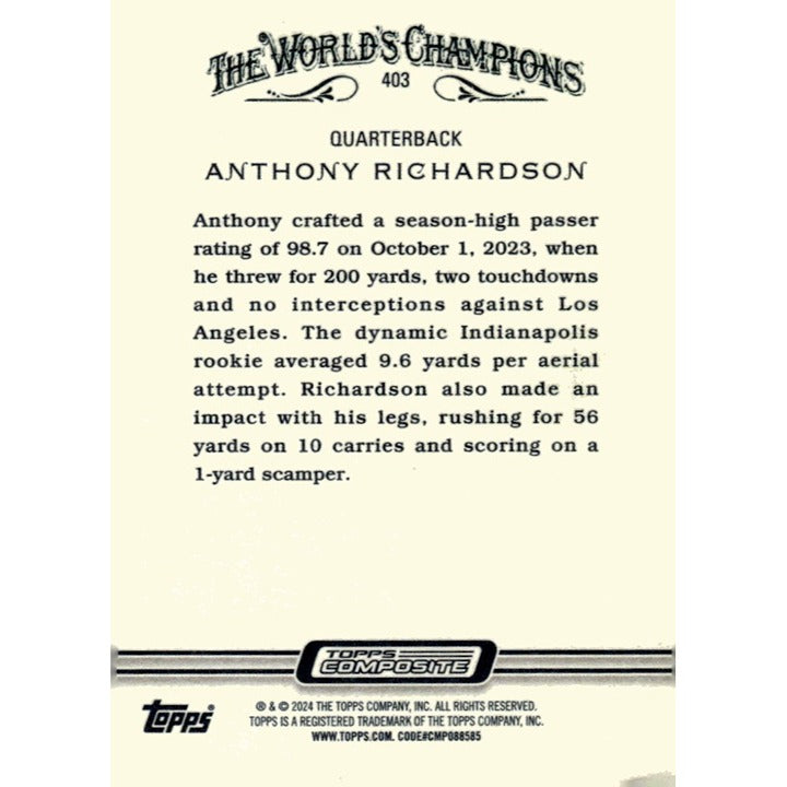2023 Topps Composite - NFL Football - Anthony Richardson RC* Indianapolis Colts