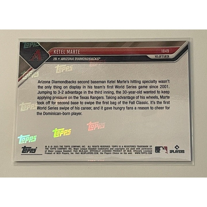 2023 WS MLB Topps NOW 1049 Ketel Marte World Series* 1ST SB Arizona D’Backs Card
