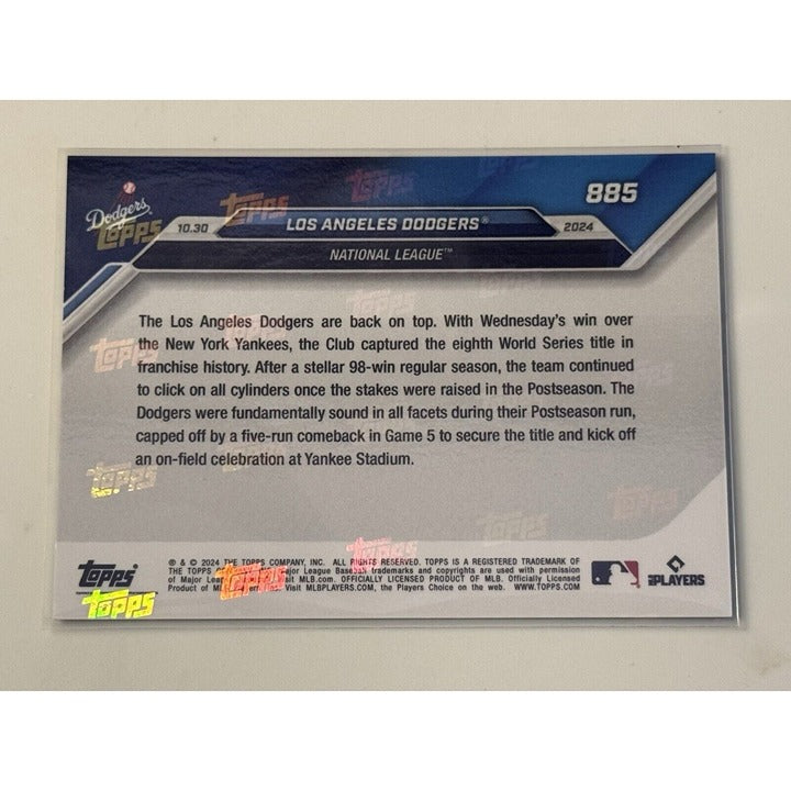 26/49* 2024 Topps Now! LA Dodgers HISTORIC COMEBACK Wins WORLD SERIES 885 READY!