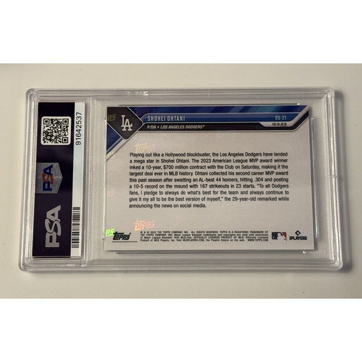 Shohei Ohtani 2023 MLB TOPPS NOW NY Offseason #OS21 LOS ANGELES DODGERS - PSA 10