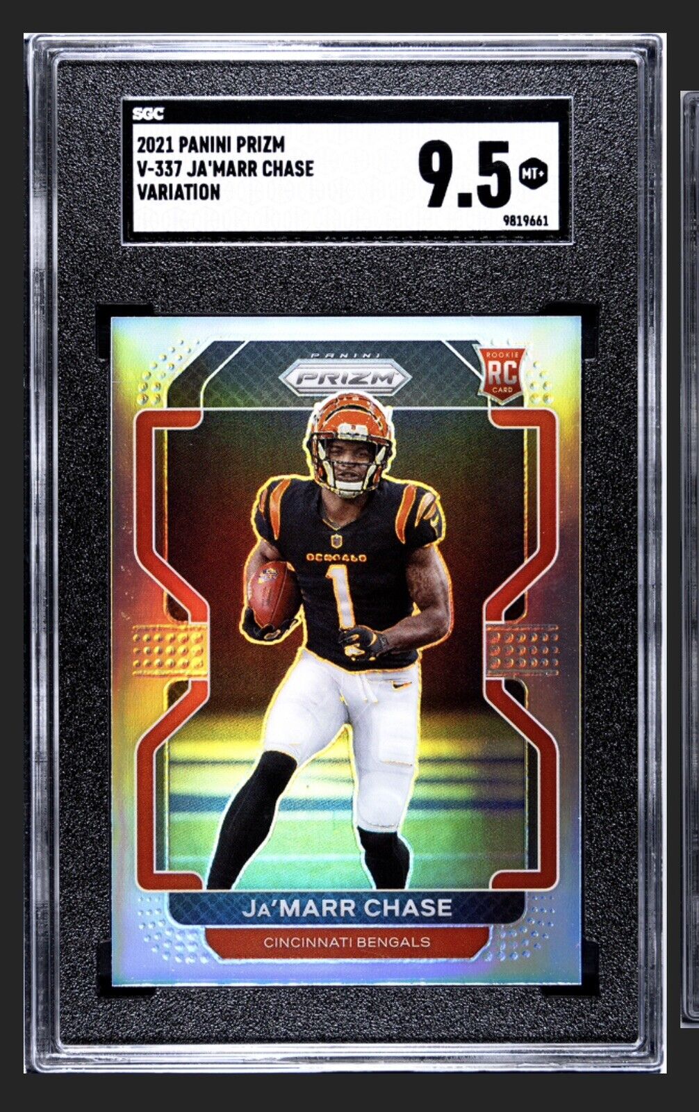 Ja'Marr Chase RC 2021 Panini Prizm Silver Variation Card #V337 Bengals - SGC 9.5
