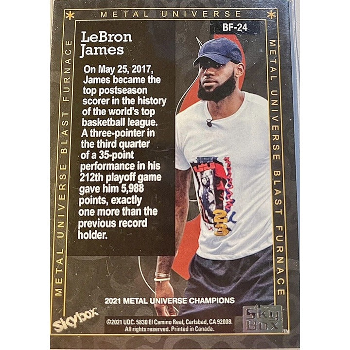 Lebron James* 2021 SKYBOX METAL UNIVERSE CHAMPIONS - Card #BF-24 - Blast Furnace