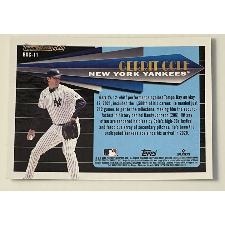 2021 Topps Chrome Update Black and Gold Gerrit Cole #BGC-11 MLB New York Yankees