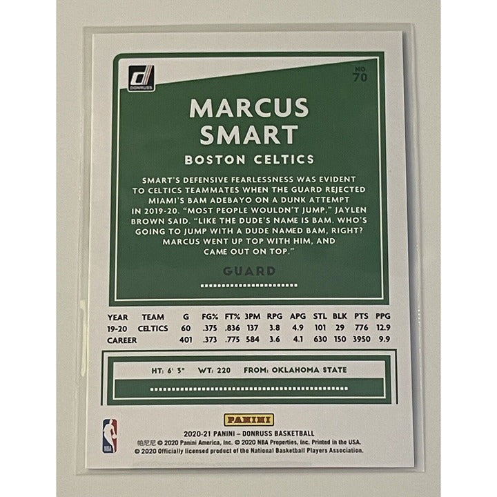 Marcus Smart 2020-21 Panini Donruss Basketball Base NBA Card #70 Boston Celtics*