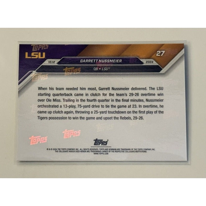 21/49* Garrett Nussmeier RC LSU Tigers 2024 Bowman U Now Football Rookie Card 27