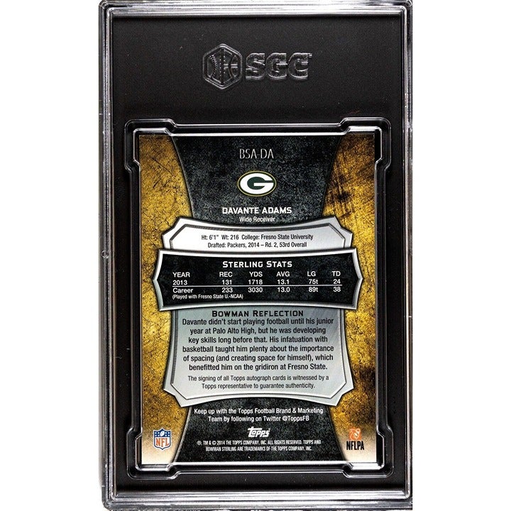 2014 Bowman Sterling Davante Adams* RC Auto Card #BSA-DA - NFL Packers - SGC 9.5