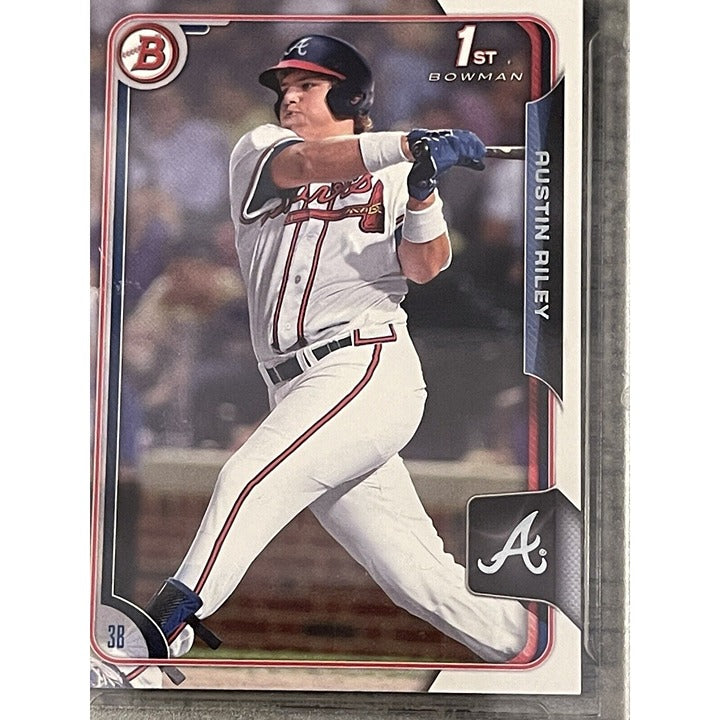Austin Riley 2015 Bowman #157. 1st Rookie Card. PGI Graded 10. Atlanta Braves.**