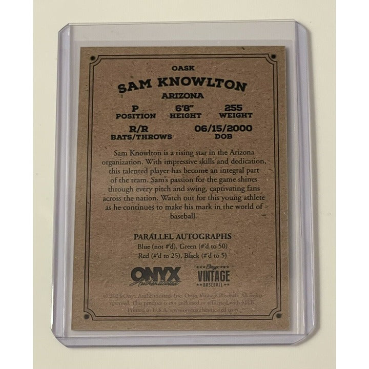 Sam Knowlton RC 2023 Onyx Vintage Extended Baseball On Card - OASK Diamondbacks*
