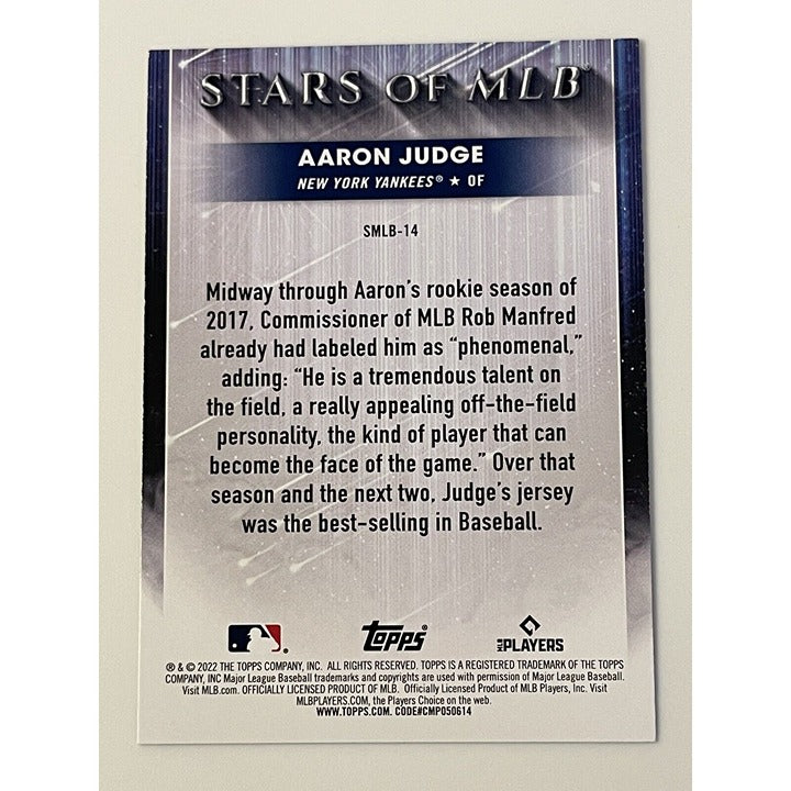 2022 Topps Series 1 Stars of MLB Aaron Judge New York Yankees #SMLB-14 ALL RISE!