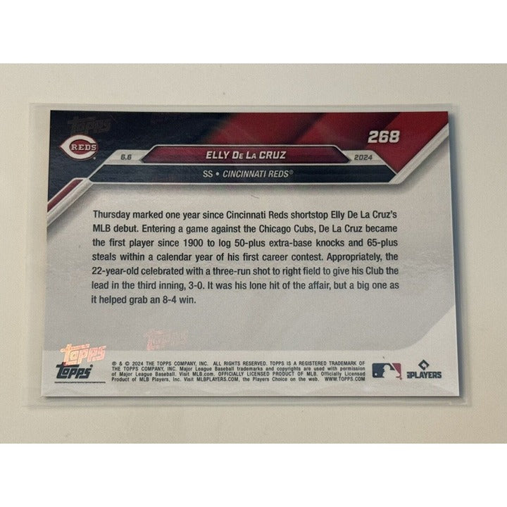 13/49 Elly De La Cruz 2024 MLB TOPPS NOW Card 268 HISTORIC 1st YEAR LOW POP 5303