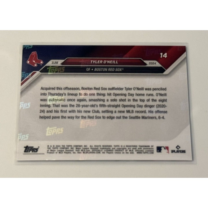 6-10* Tyler O’Neill RC Topps Now 14 Boston Red Sox Rookie Opening Day - HR Card