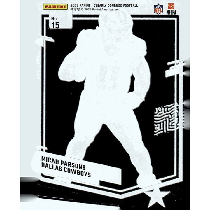 2023 Panini Donruss Clearly Micah Parsons Football Card #15 - NFL Dallas Cowboys