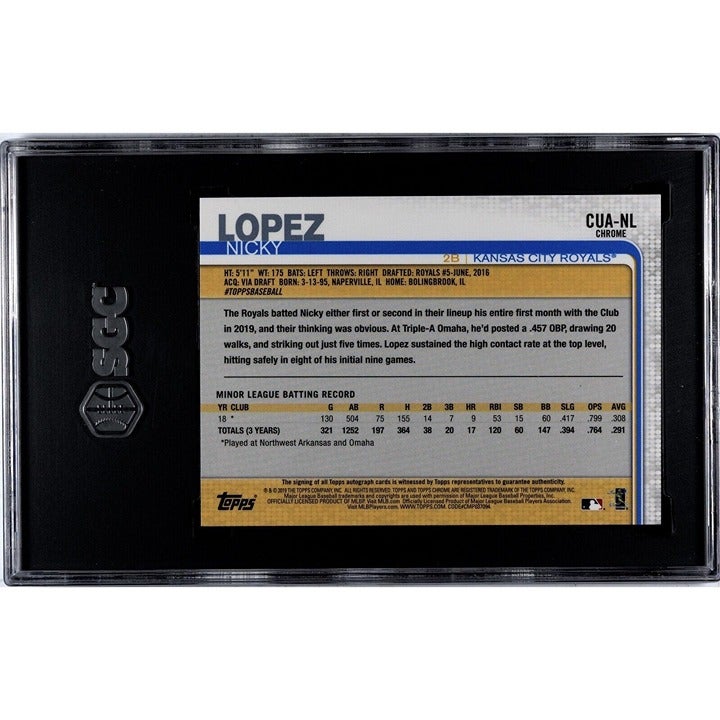 2019 Topps Chrome Update Nicky Lopez* RC Auto Refractor Card #CUA-NL MLB Braves