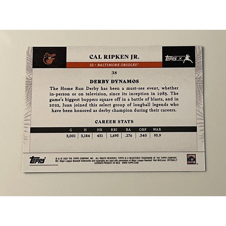 CAL RIPKEN JR Topps X Card #38 Curated Set Derby Dynamos - MLB Baltimore Orioles