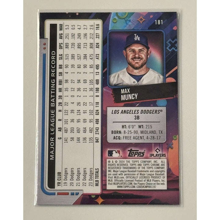 67/99 COLOR MATCH! 2024 Topps Chrome Cosmic Max Muncy BLUE Refractor Dodgers MLB
