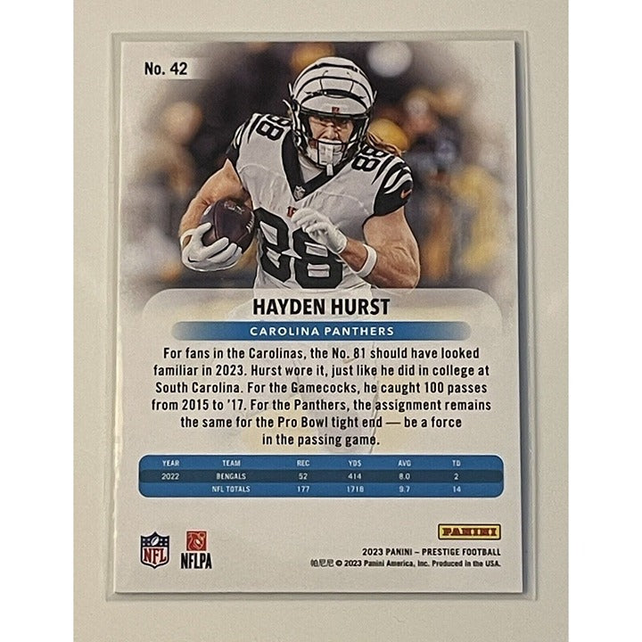 Hayden Hurst* 2023 Panini Prestige Hyper Xtra Points - NFL Carolina Panthers #42
