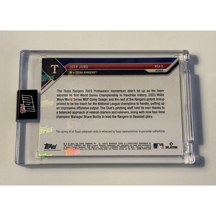 9/10* Josh Jung RC 2023 Topps NOW World Series Champs On Card Auto Texas IN HAND