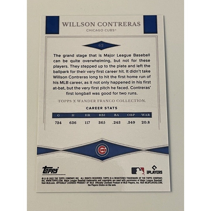 Wilson Contreras 2022 Topps X Wander Franco Collection Card #62 MLB Chicago Cubs