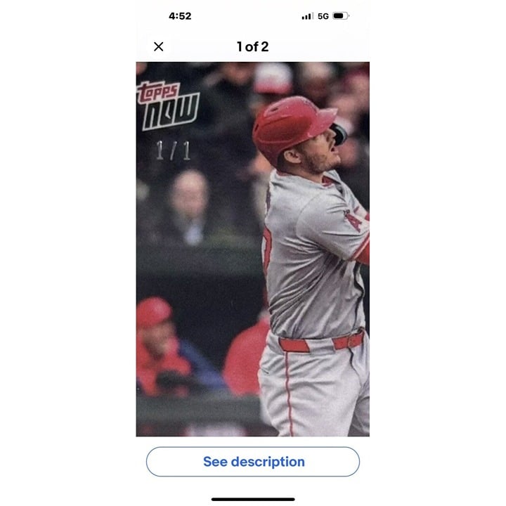 1/1* Mike Trout Low Pop! 2024 Topps Now LA Angels Opening Day HR Card 6 PR 1550*