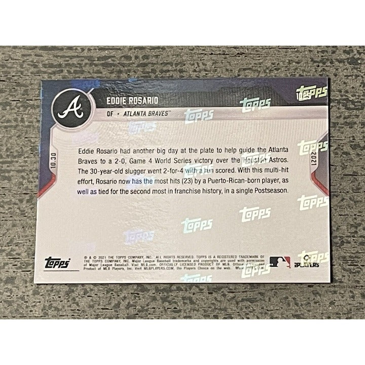 2021 TOPPS NOW® 33/49 EDDIE ROSARIO Card #1025 Most Hits 23 World Series Braves*