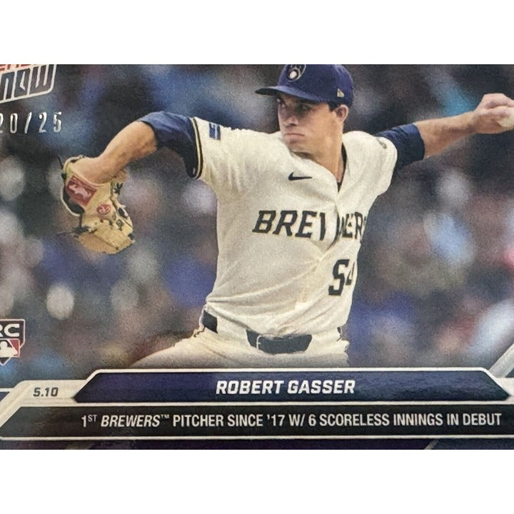 Robert Gasser RC 20/25 2024 MLB TOPPS NOW 1st WIN DEBUT #174 Mil Brewers IN HAND