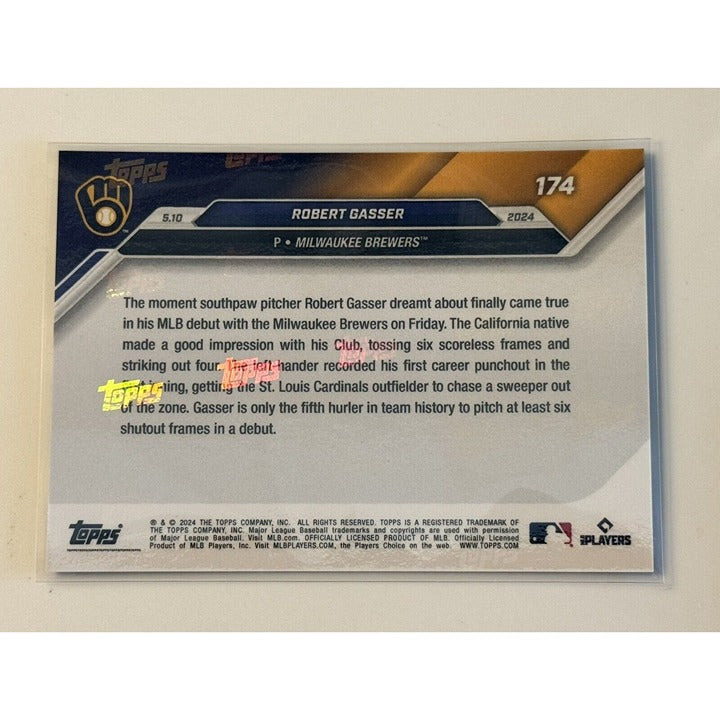 Robert Gasser RC 20/25 2024 MLB TOPPS NOW 1st WIN DEBUT #174 Mil Brewers IN HAND
