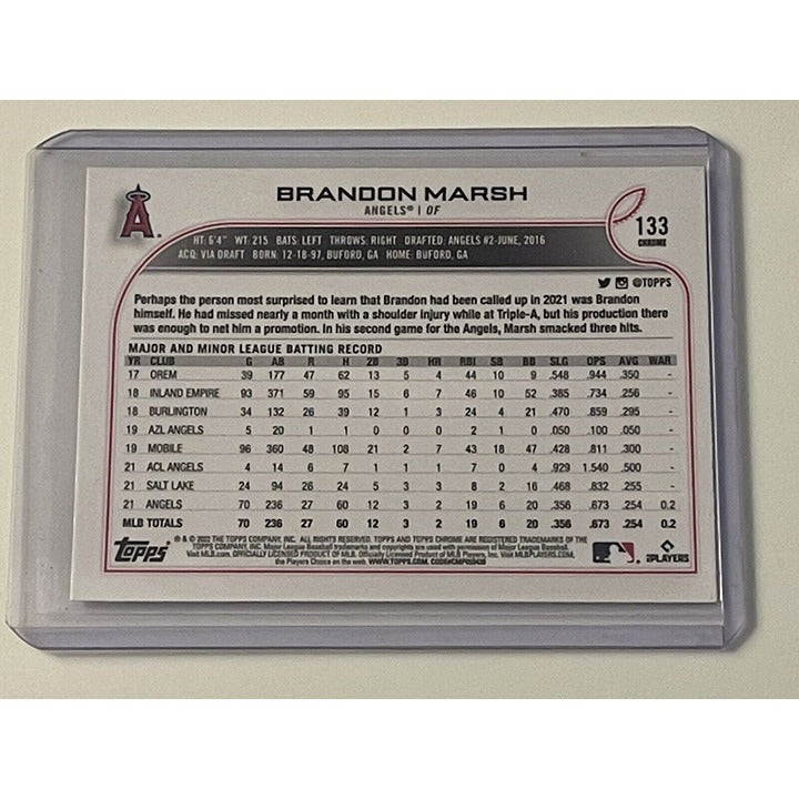 Brandon Marsh RC 2022 Topps Chrome RC MLB Los Angeles Angels Rookie Baseball 133