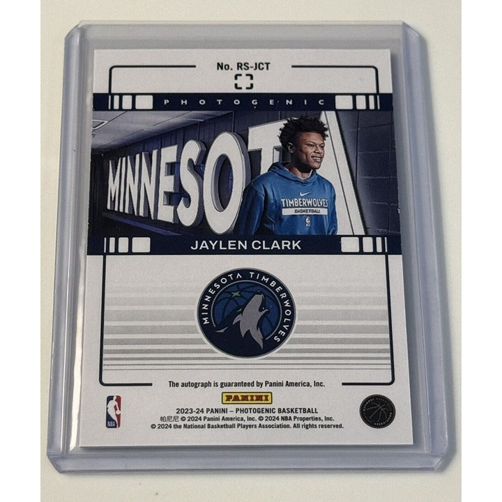 2023-24 Panini Photogenic 66/75 Jaylen Clark RC* Autograph* - NBA TWolves Rookie