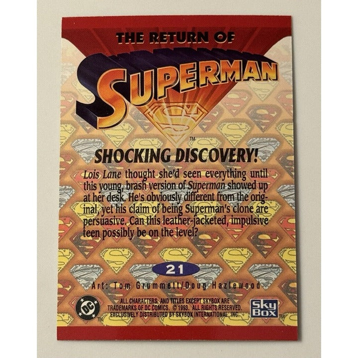1993 SkyBox Superman: Man of Steel: - The Return Of Superman DC Comics - Card 21