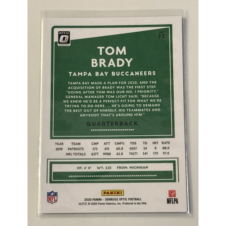 TOM BRADY* 2020-21 Panini Donruss Optic SILVER Prizm #92 NFL TAMPA BAY BUCS GOAT