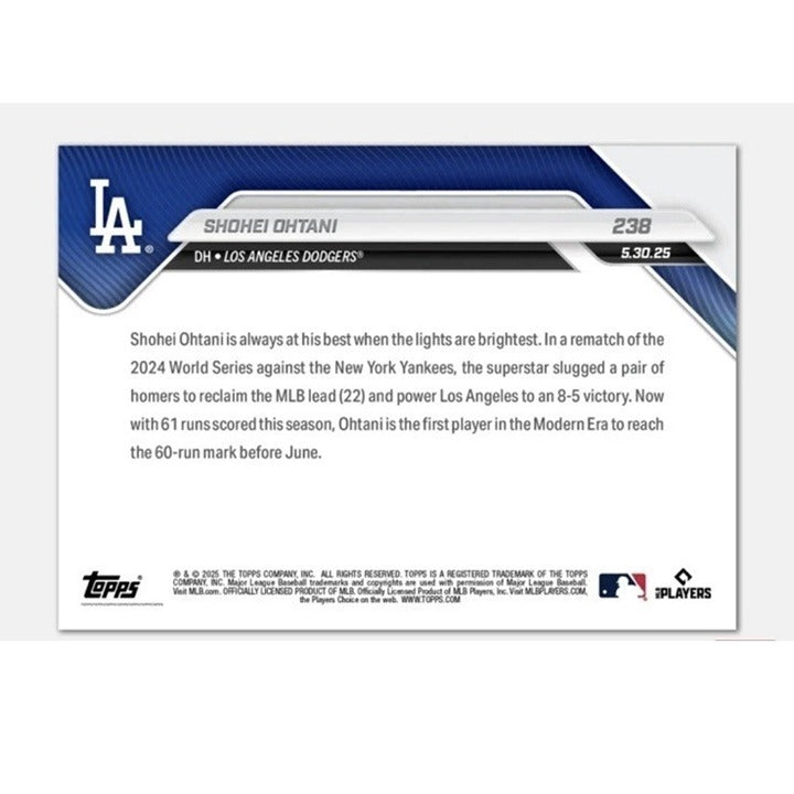 Shohei Ohtani* 2 HRs - 250 World Series Rematch - 2025 MLB Topps NOW - Card #238