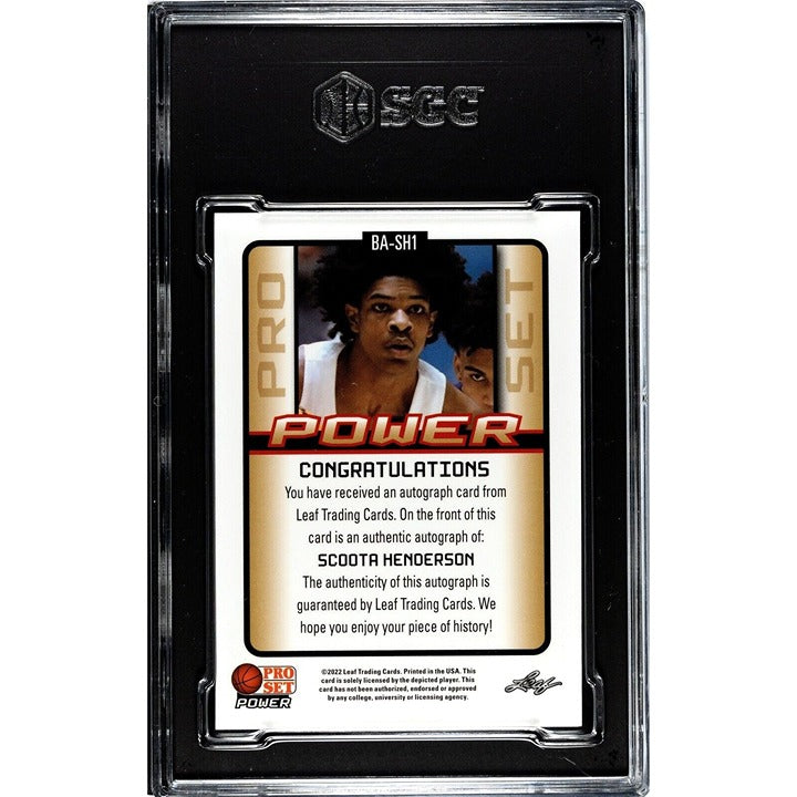 2021-22 Leaf Pro Set Scoota Henderson /99 RC Auto Platinum Power BA-SH1 SGC 9.5*