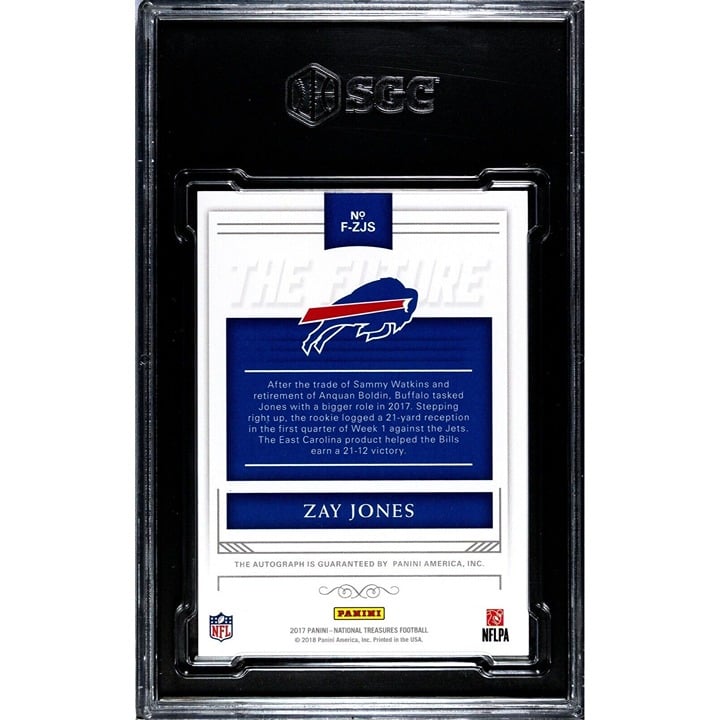 2017 Panini National Treasure Zay Jones* RC On Card Autograph #F-ZJS - NFL SGC 9