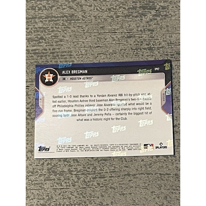 Alex Bregman Astros World Series Game 4 2022 MLB TOPPS NOW Card 1147 MLB Astros