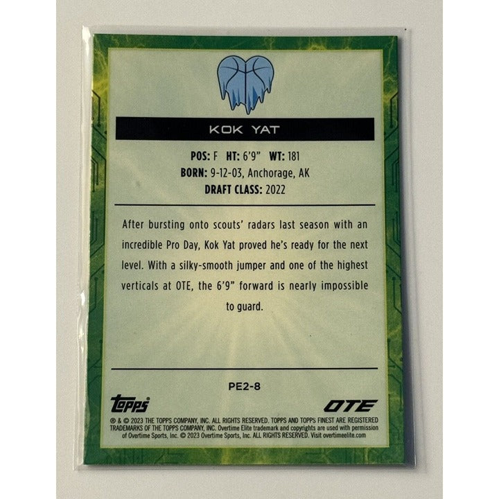 2022-23 Topps Finest OTE Kok Yat Cyberspace RC Refractor Iowa Wolves Card PE2-8*