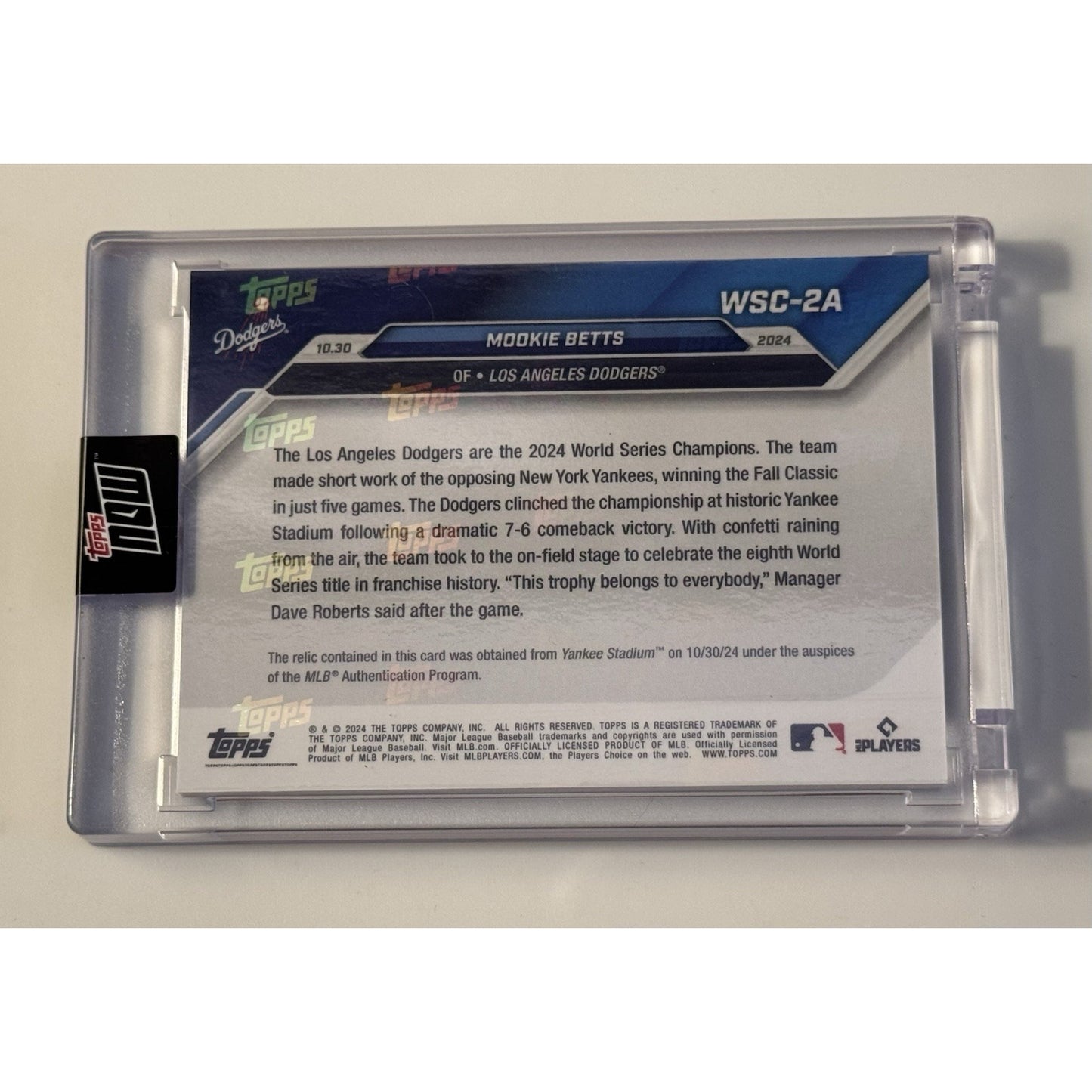 35/49* MOOKIE BETTS 2024 TOPPS NOW WORLD SERIES GAME-USED CONFETTI WSC-2A SEALED