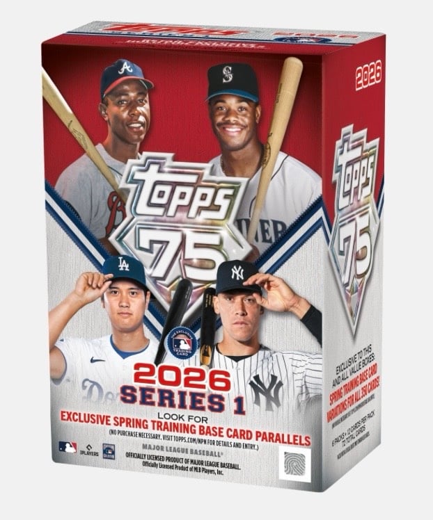 Series Topps 2026 Topps Series 1 Baseball Value Box Sealed MLB 75th Anniversary New