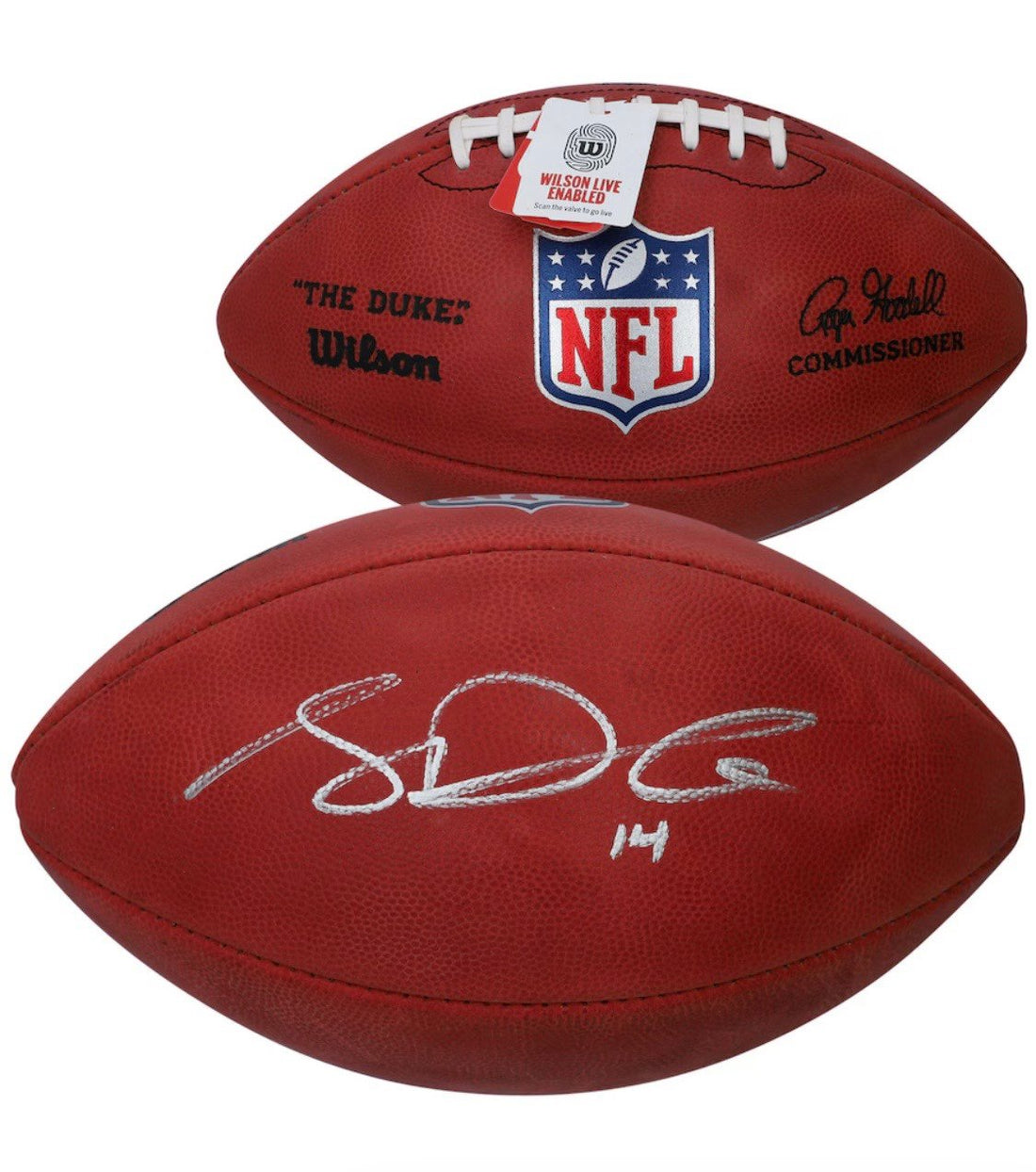 Sam Darnold Autographed Wilson Duke Full-Color NFL Football Signed #14 Seahawks — 01_front