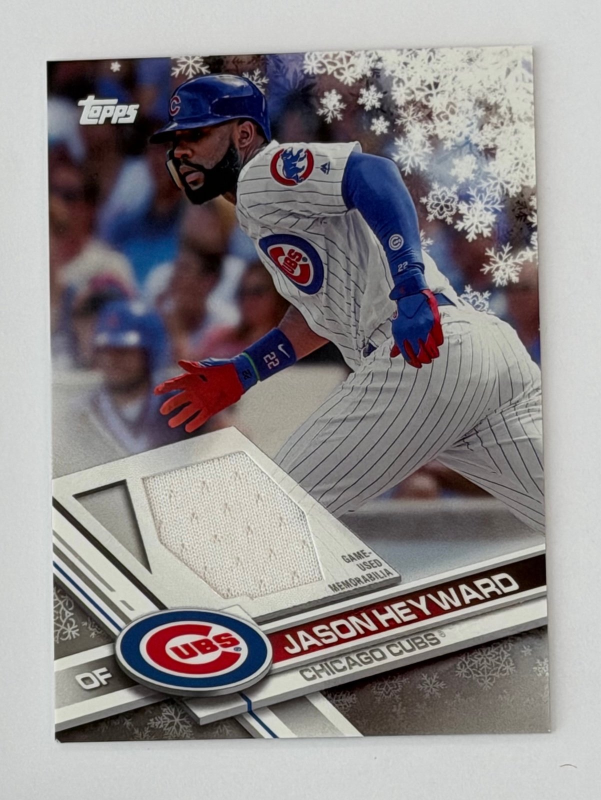 Jason Heyward Topps Jason Heyward 2017 Topps Holiday Relic MLB Chicago Cubs Jersey Card R-JH