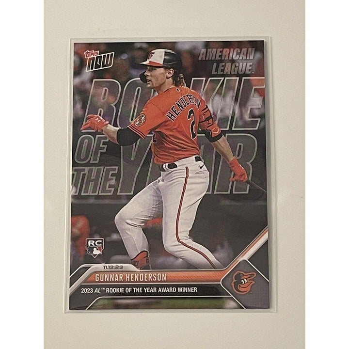 2023 Topps NOW 19/25 Gunnar Henderson Rookie of the Year Award OS-10 MLB Orioles — 01_front