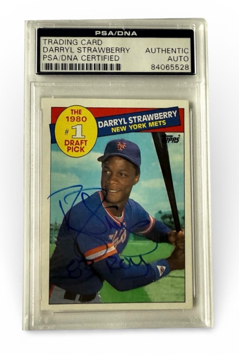 Darryl Strawberry Signed 1985 Topps 278 83 ROY Autograph PSA DNA Slab NY Mets — 01_front