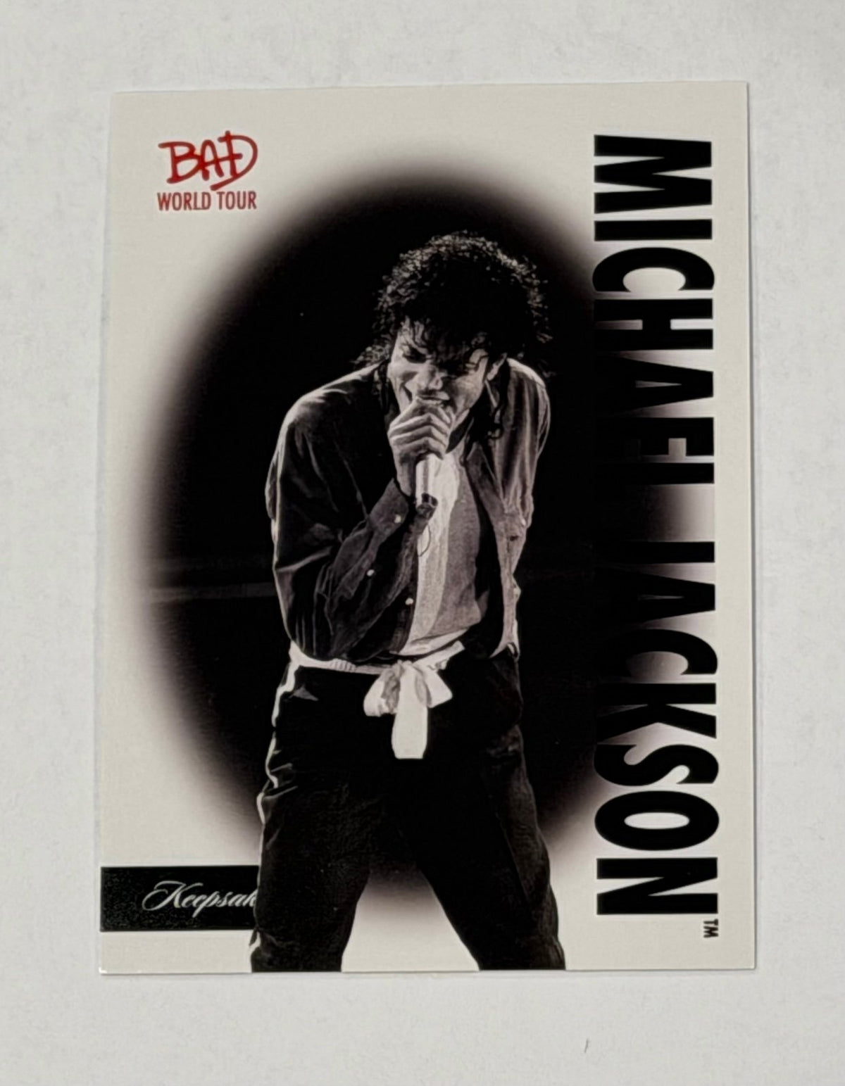 Michael Jackson Dirty Diana Live Vocal Pose BAD World Tour Card #5 FOTL Rare — 01_front