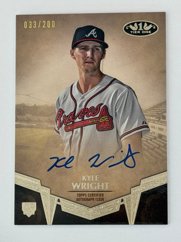 Kyle Wright Topps /200 Kyle Wright 2019 Topps Tier One Break Out Auto BA-KW MLB Braves