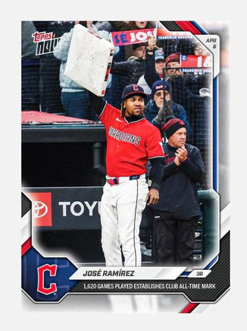 José Ramírez Topps NOW ONLY 3139 Printed José Ramírez 1620 Games Played Record 2026 MLB Topps NOW Card