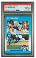 Greg Maddux Fleer Update 1987 Fleer Update Greg Maddux RC AUTO PSA DNA 8 AUTO 10 MLB Cubs U68