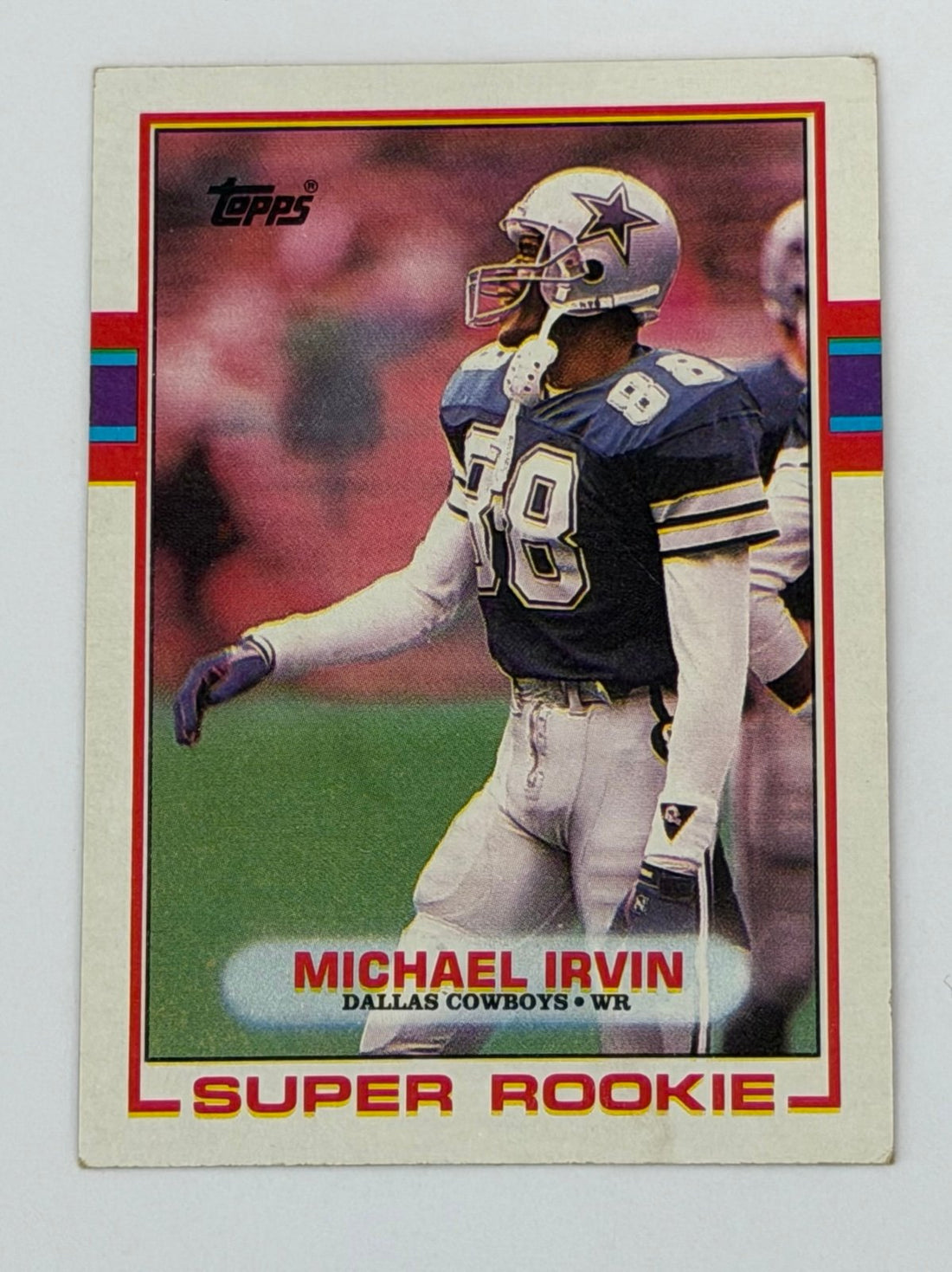 Michael Irvin Topps Michael Irvin RC 1989 Topps 383 Super Rookie NFL Dallas Cowboys HOF